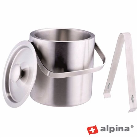 Balde Para Gelo Ø14cm 1.2L Inox Alpina