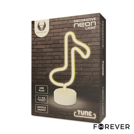 Luz LED Neon em Forma de Nota Musical c/ Base