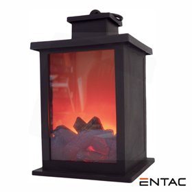 Lareira Decorativa LED A Pilhas 17cm Entac