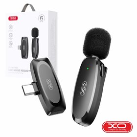 Microfone Lapela s/ Fios c/ Receptor USB-C XO