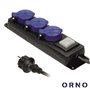 Extensão Elétrica 3X Schuko c/ Interruptor 3M IP44 Orno