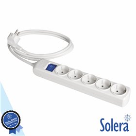 Tomada Elétrica c/ 5 Saídas Interruptor 3M Branco Solera