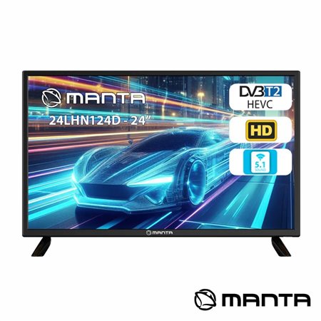 TV LED 24" HD HDMI USB 230/12V Manta