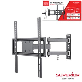 Suporte LCD/LED 32/55" c/ 2 Braços Slim Vesa 400/400 35Kg