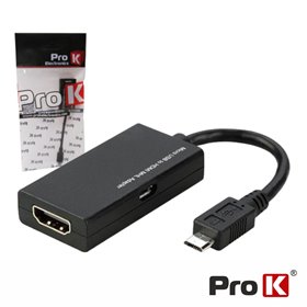 Conversor Mhl p/ HDMI Fêmea Preto Prok