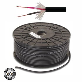 Cabo Microfone 2 Condutores + Malha 2X0.35Mm² Ø6.3Mm Preto