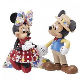 enesco disney mickey e minnie figura botânica