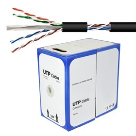 Cabo Utp Cat6 4Xawg23 Rígido P/ Exterior 305M Preto