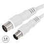 Cabo Coaxial Macho/Fêmea Branco 1.5M
