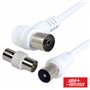 Cabo Coaxial Macho/Fêmea Branco 3M 90º Alpha