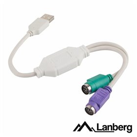 Cabo Adaptador USB-A 2.0 Macho / 2x PS/2 LANBERG