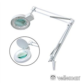 Candeeiro C/ Lupa Bancada 5 Dioptrias 22W Branco
