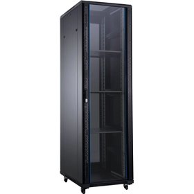Aiten Data AI8142 Gabinete Rack de Piso de 19" - De 22U a 42U - 4 Ventiladores de 120mm - Porta de Vidro - Trava de Segurança - 