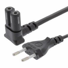 Cabo Alimentação Ac Plano Ângular / Tipo 8 Iec C7 Ângular 2M