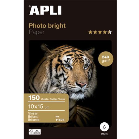Papel fotográfico Apli Photobright 10 x 15 cm 240g 150 folhas