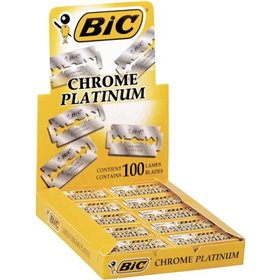 Display Bic Chrome Platinum de 20 caixas de 5 lâminas de barbear de borda dupla