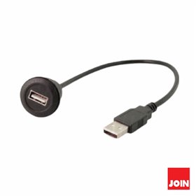 Cabo Adaptador Usb-A Fêmea Painel / Usb-A Macho 30Cm Join