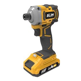 Chave de fenda de impacto Blim Slim Série S/Carbon 20V - Bateria 2Ah - 220Nm - Cor Amarela