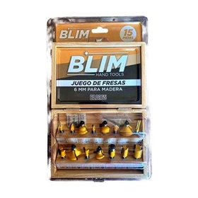 Conjunto Blim 15 Peças Fresas 6mm para Madeira