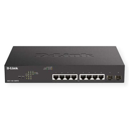 Switch semi-gerenciável D-Link 8 portas Gigabit PoE 130W + 2 portas combinadas