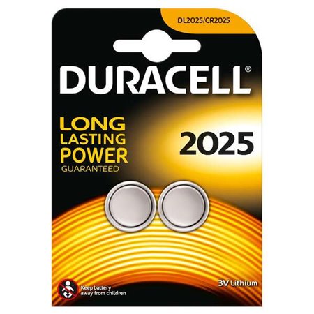 Bateria de botão de lítio Duracell DL2025B2 CR2025 3V (2 unidades)
