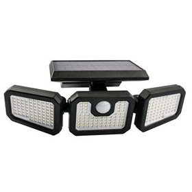 Foco Solar Triplo Elbat - 800LM - Luz Fria 6500K - Sensor de Movimento