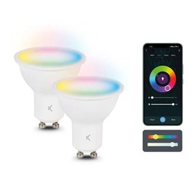 Ksix Pacote de 2 lâmpadas inteligentes Smartled - RGB-CCT - 5,5W - GU10