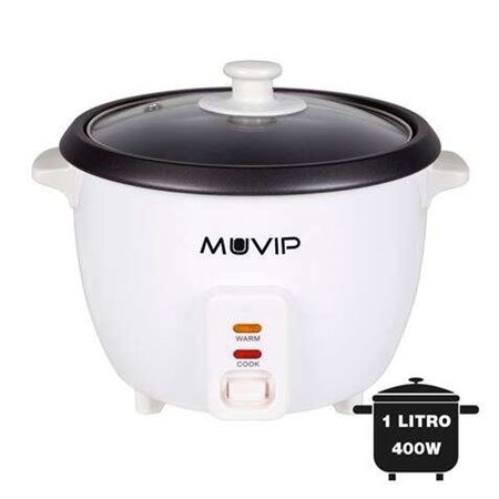 Panela de Arroz Muvip - Capacidade 1 Litro - Potência 400W - Sistema de Cozinha e Aquecimento - Recipiente Interior Antiaderente