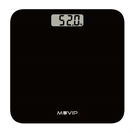 Balança Digital de Banheiro Muvip - Capacidade 180Kg - Sensores de Alta Precisão - Cor Preta