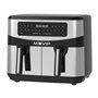 Fritadeira Dupla Ar Quente Muvip 9 Litros 2600W Touch Screen - 12 Programas de Culinária - Cor Cinza