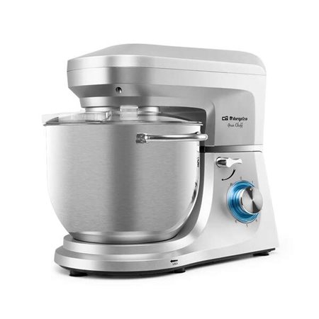 Misturador multifuncional Orbegozo AM 8000 - Potente motor 1800W - Tigela de aço inoxidável 7L - 6 velocidades + pulso - Acessór