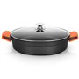Caçarola de alumínio fundido Orbegozo CDB 1036 - Versatilidade e segurança na cozinha - Design ergonômico - Cabos de silicone - 