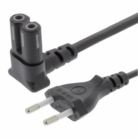 Cabo Alimentação Ac Plano Ângular / Tipo 8 Iec C7 Ângular 2M