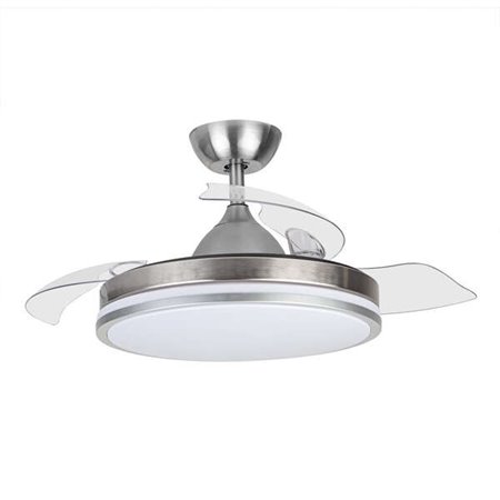 Ventilador de teto Orbegozo CP 121105 Elegance - Potente motor DC - Lâminas retráteis - Luz LED regulável - Controle remoto - Si