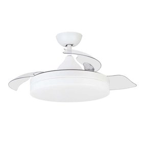 Ventilador de teto Orbegozo CP 122105 Elegance - Potente motor DC - Lâminas retráteis - Luz LED regulável - Controle remoto - Fu