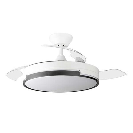 Orbegozo CP 134105 Elegance Ventilador de Teto Eficiente e Silencioso - Lâminas Retráteis - Motor DC - Luz LED - Controle Remoto
