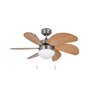 Ventilador de teto Orbegozo CP 15075 N - com ventilador de teto embutido - Design de níquel e madeira - 3 velocidades reversívei