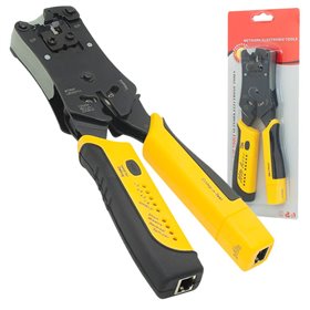 Alicate De Cravar Fichas 8P/6P C/ Testador De Cabos