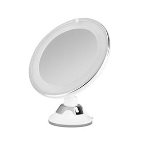 Espelho cosmético Orbegozo ESP 1010 com luz LED - Ampliação 10X - Ventosa ajustável - Diâmetro 17cm - Luz branca para corrigir i