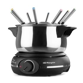 Fondue elétrico de aço inoxidável Orbegozo FDR 14 - Desfrute de queijo derretido - Chocolate quente e muito mais em um grupo - P