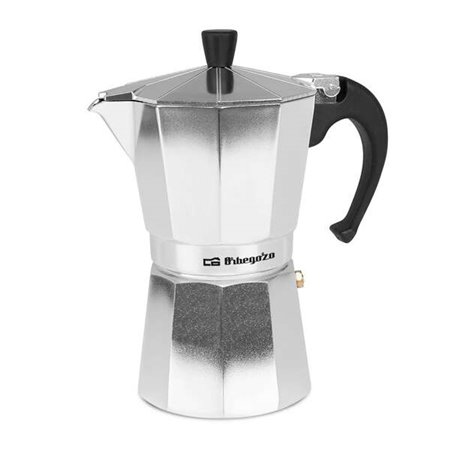 Orbegozo KF 600 Cafeteira Italiana Agradável e Segura - Capacidade para 6 Chávenas - Cabo Ergonômico - Válvula de Segurança - Li