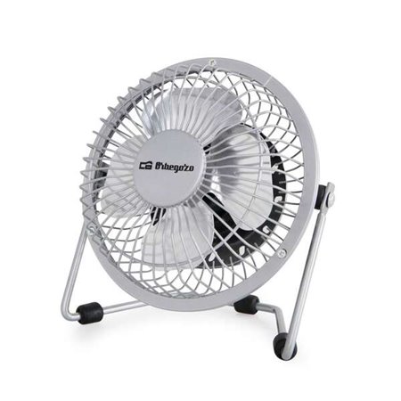 Orbegozo PW 1025 Mini Ventilador de mesa - Potente e silencioso - Conexão USB 2 em 1 - Lâminas de metal de 10 cm