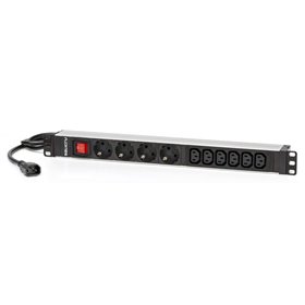 Unidade de distribuição de energia Salicru Power Strip SPS PDU - 4 tomadas Schuko e 6 tomadas IEC C13 - cor preta