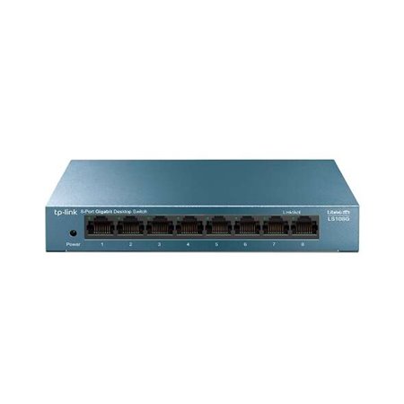 Tp-link Desktop Switch 8 portas 10/100/1000Mbps - Caixa metálica - Tecnologia verde - Plug & Play - Cor cinza