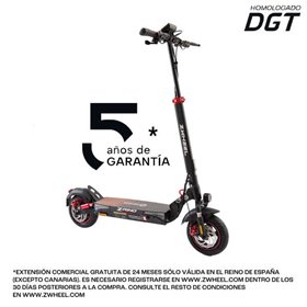Scooter Elétrica Zwheel ZRino Motor 600W - Aprovado DGT - Suspensão dianteira e traseira - Velocidade até 25Km/h - Alcance até 5