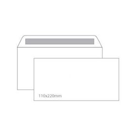 Envelopes 110x220mm DL s/ Janela Branco Autodex 25un