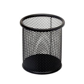 Porta Lápis Tipo Rede Redondo Preto