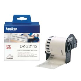 Brother DK22113 - Etiquetas originais de tamanho personalizado - Largura 62 mm x 15,24 metros - Texto preto em fundo transparent