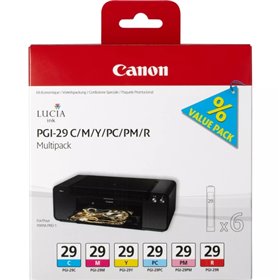 Tinteiros originais Canon PGI29, Pack de 6 unidades - 4873B005