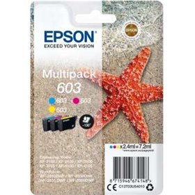 Epson 603 Original Ink Cartridge Pack de 3 - Ciano, Magenta, Amarelo - C13T03U54010